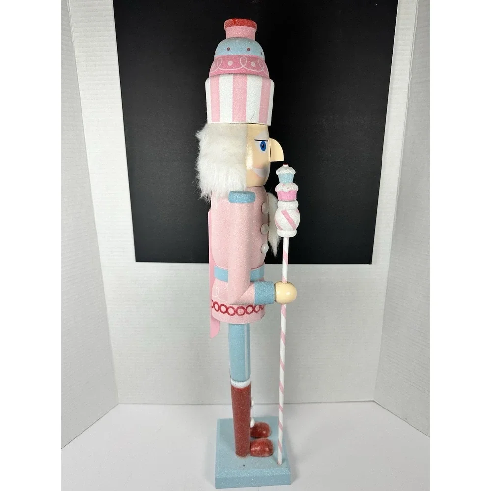 Pastel Candy Nutcracker 24 in Pink Blue Glitter Christmas Decor Sweet Shoppe